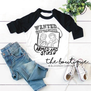 Wet Bandits Raglan - White and Black YOUTH