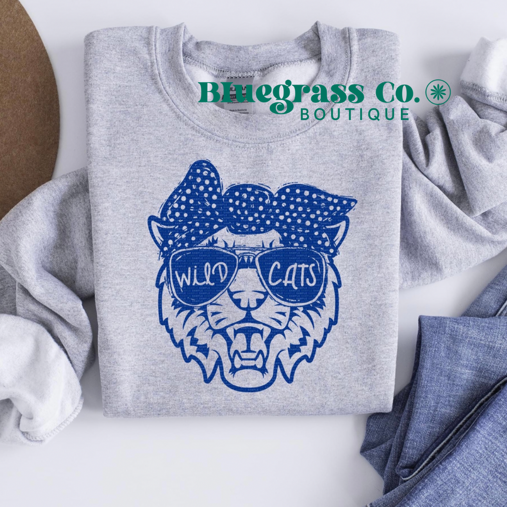 Wildcats Bow Tee - Heather Gray ADULT