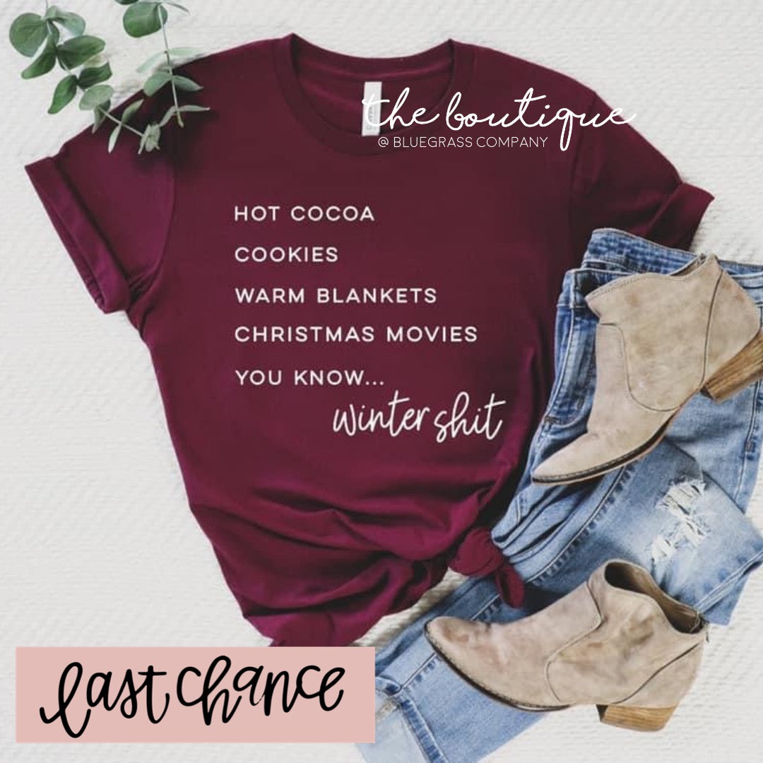 Winter Sh*t Tee - Burgundy