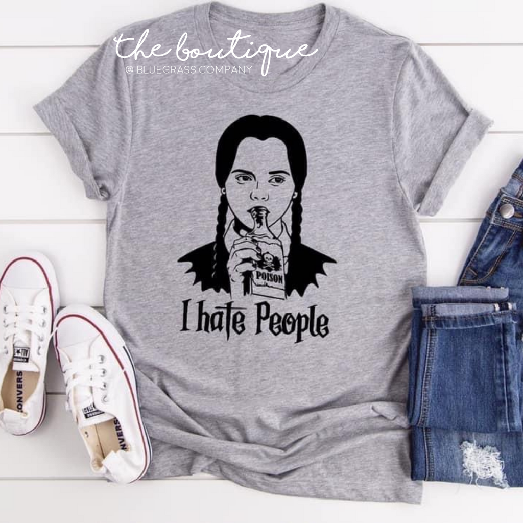 I Hate People Tee - Heather Sport Gray