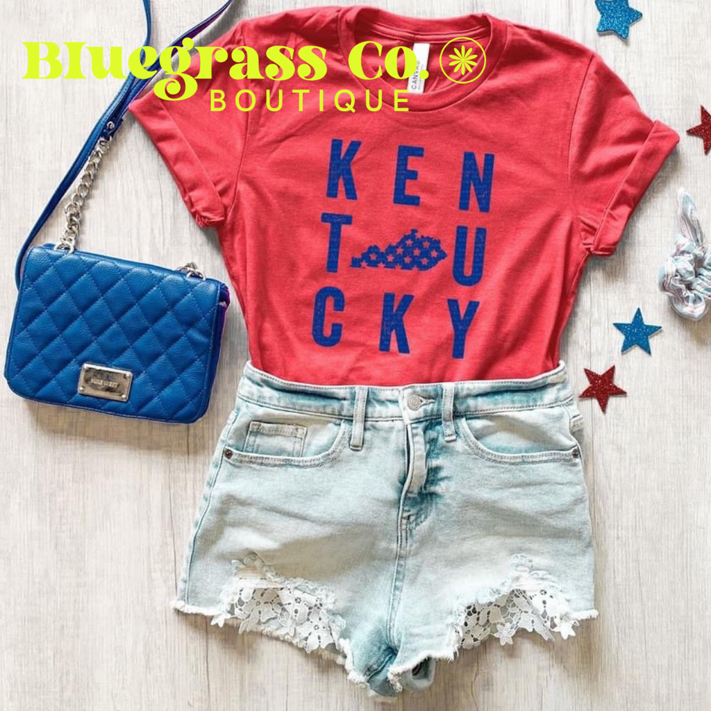 Kentucky Patriotic Tee - Heather Red