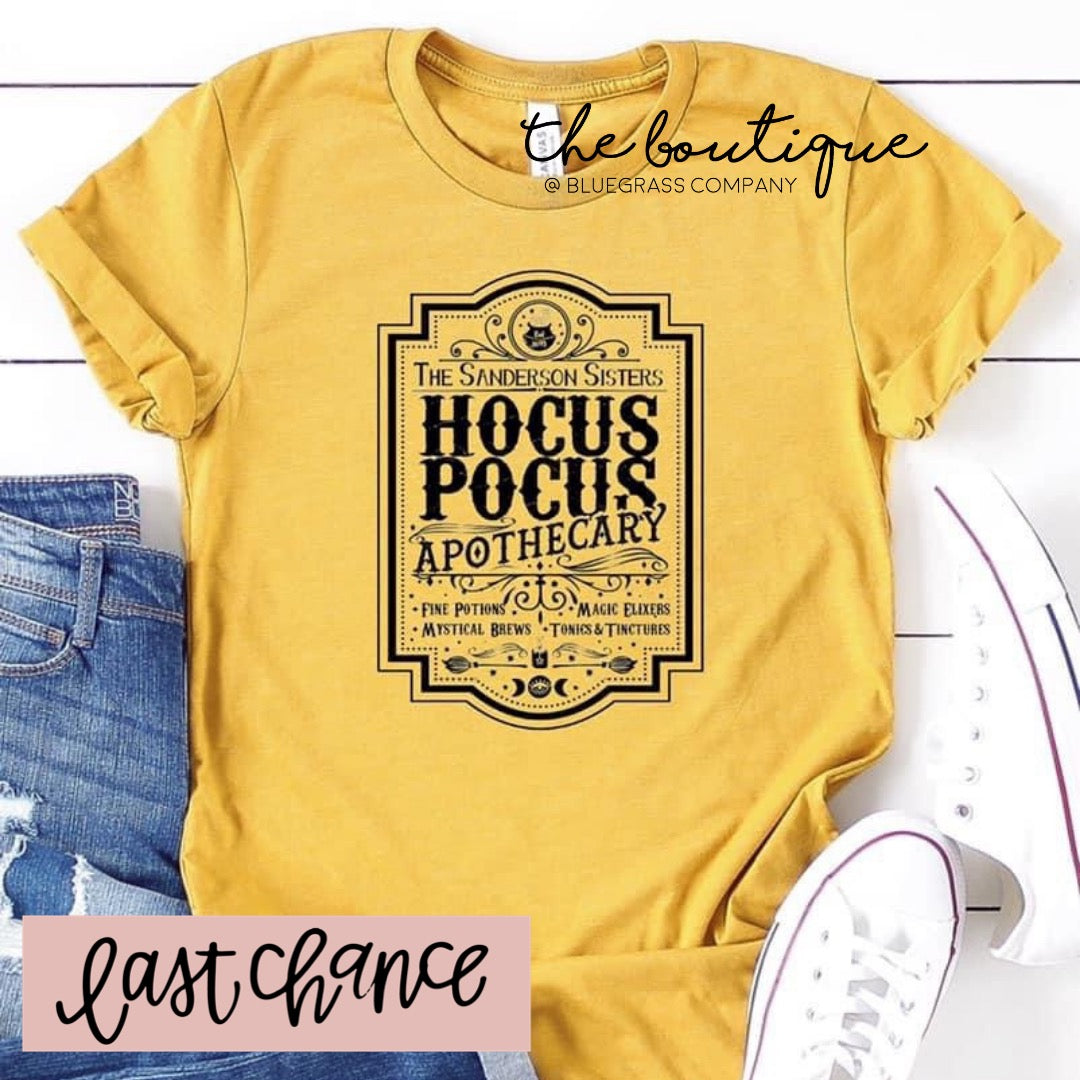 Hocus Pocus Apothecary Tee - Vintage Yellow