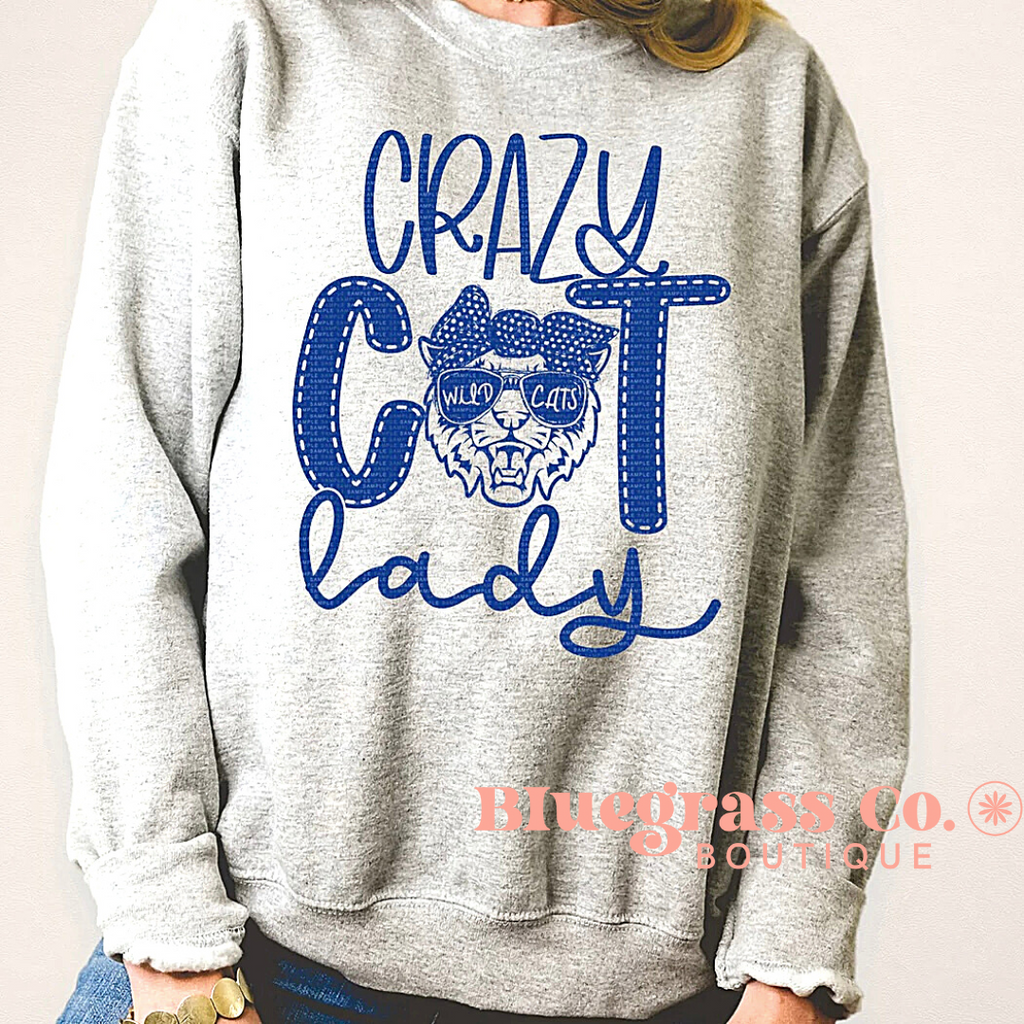 Crazy Cat Lady Sweatshirt - Heather Gray