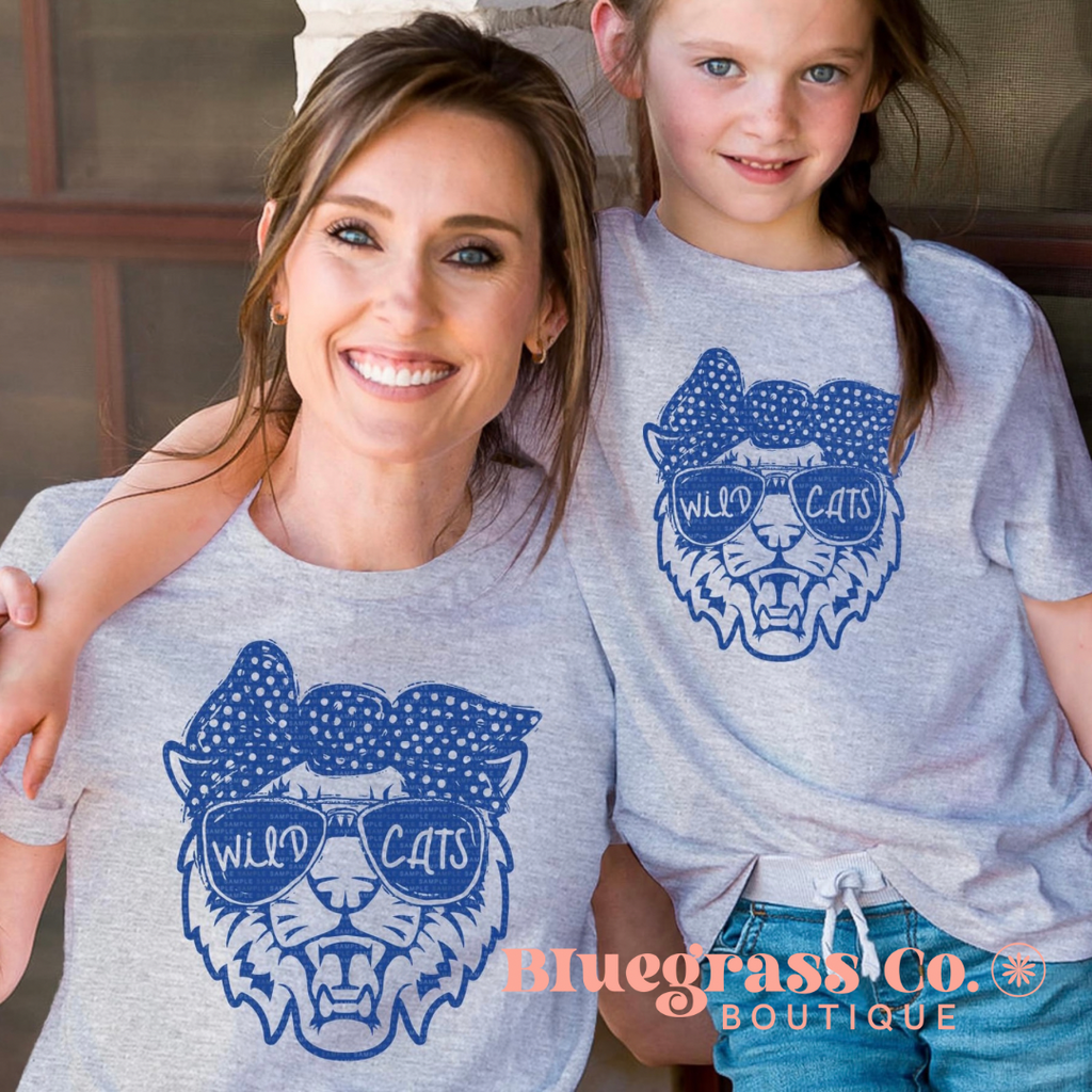 Wildcats Bow Tee - Heather Gray YOUTH