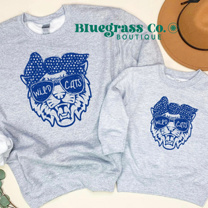 Wildcats Bow Tee - Heather Gray ADULT