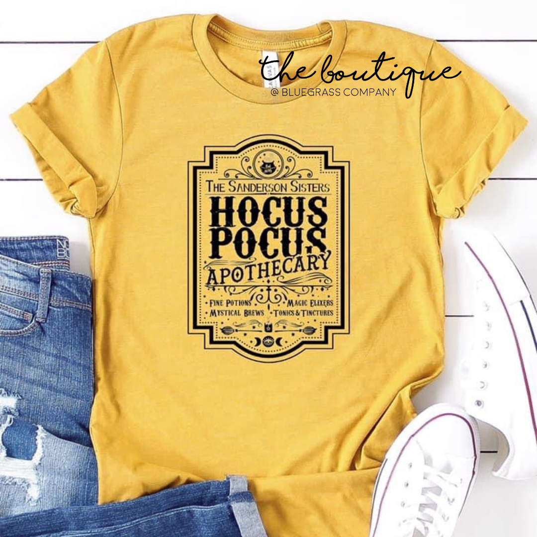 Hocus Pocus Apothecary Tee - Vintage Yellow