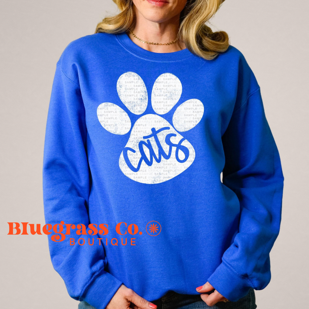 Cats Paw Print Sweatshirt - Royal Blue