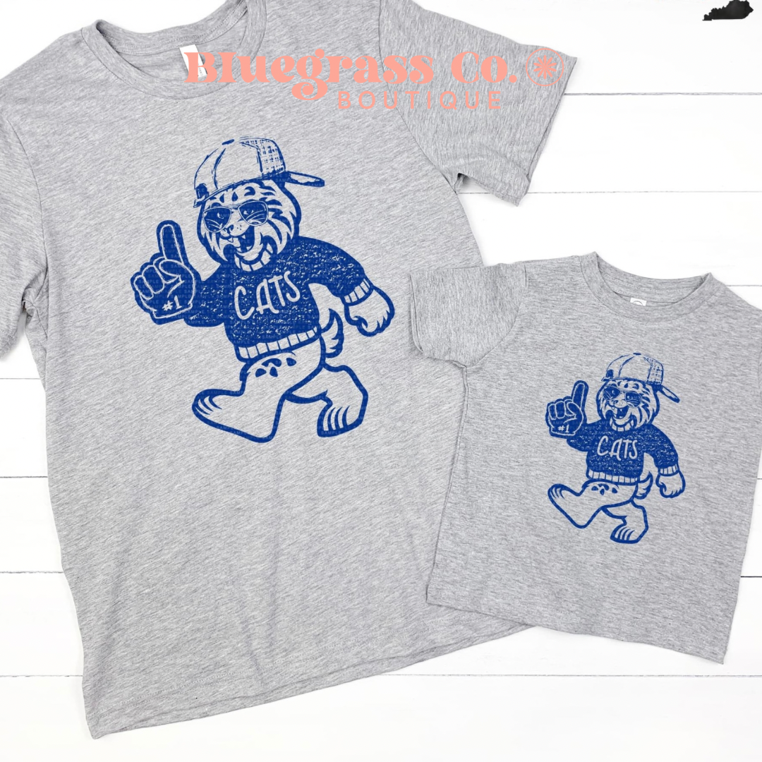 Wildcats #1 Tee - Heather Gray YOUTH