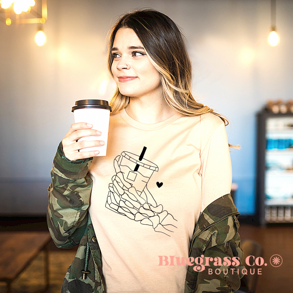 Coffee Obsessed Tee - Heather Dust
