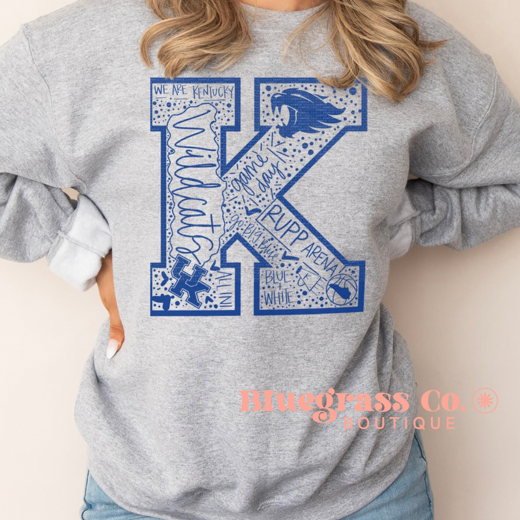 Big K Words Sweatshirt - Heather Gray