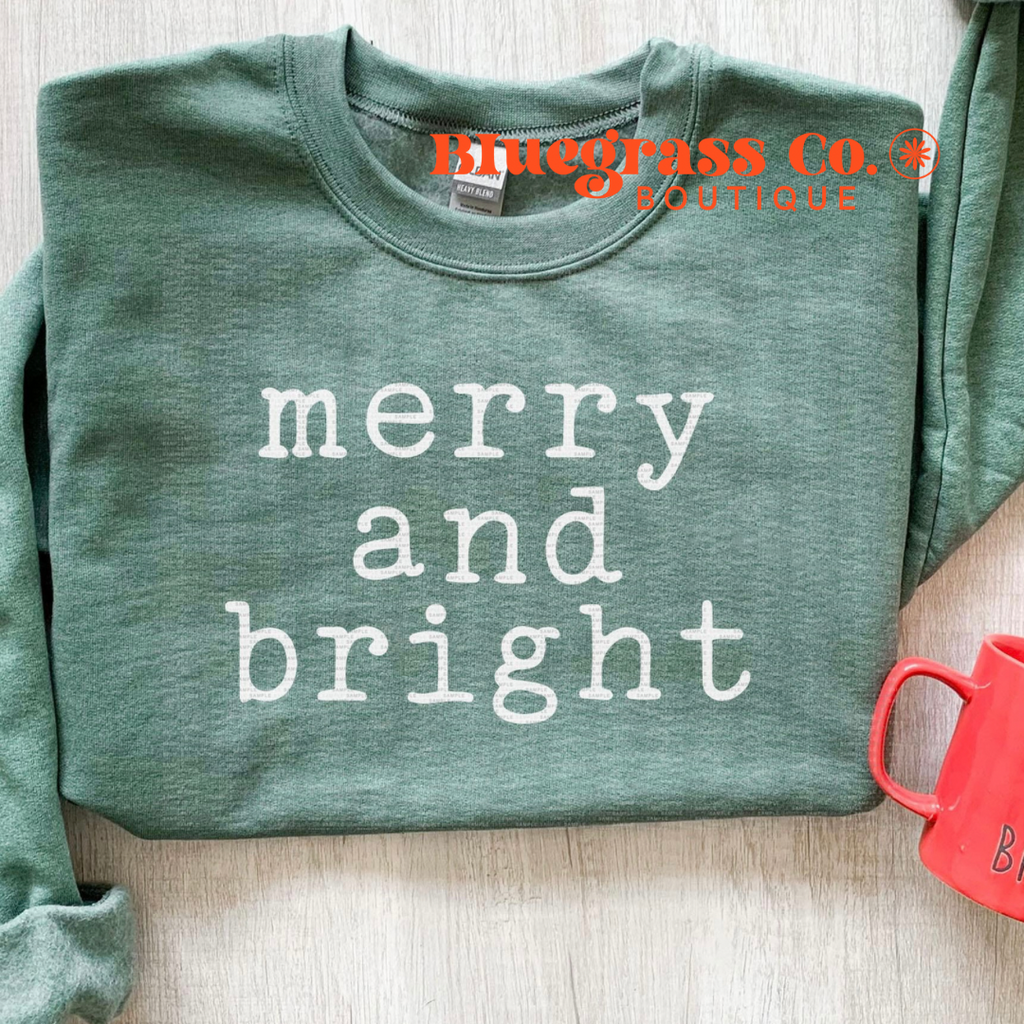 Merry and Bright Christmas Tee - Pick Your Color