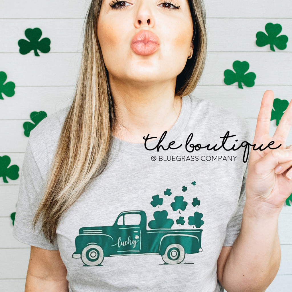 Lucky Truck Tee - Heather Gray